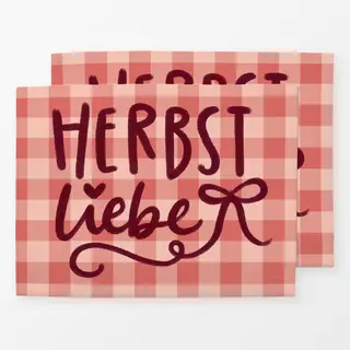 Tischset Herbstliebe auf Vichy-Karo