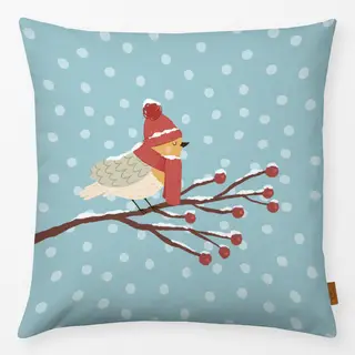 Kissen Wintervogel