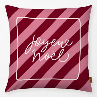 Kissen Joyeux noel auf Querstreifen