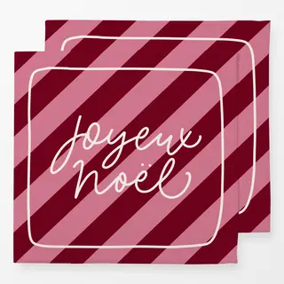 Servietten Joyeux noel auf Querstreifen