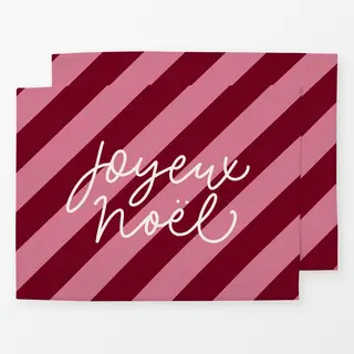 Tischset Joyeux noel auf Querstreifen