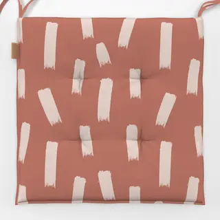 Sitzkissen Beige Striche auf Braun
