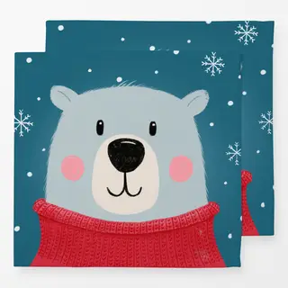 Servietten Winterbär rot
