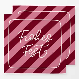 Servietten Frohes Fest auf Querstreifen