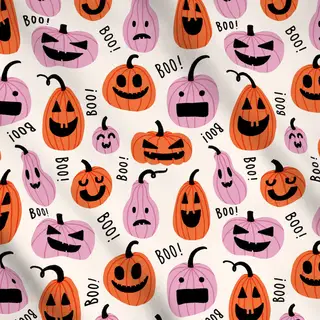Meterware Halloween Kürbisse Boo