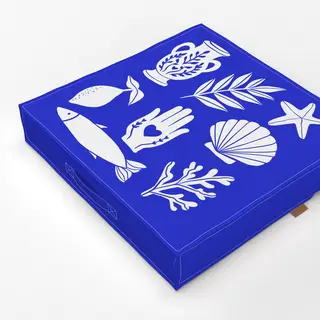 Bodenkissen Blue White
