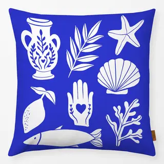 Kissen Blue White