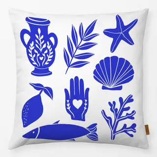Kissen White Blue