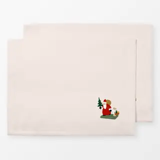 Tischset Weihnachtsmann mit Engel Beige