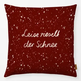 Kissen Leise rieselt der Schnee Rot