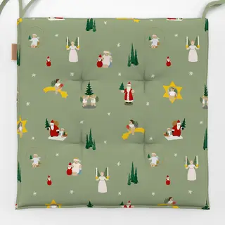 Sitzkissen Figuren Muster Weihnachten