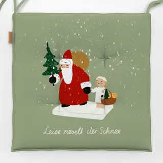 Sitzkissen Grün Hell Schnee & Typo