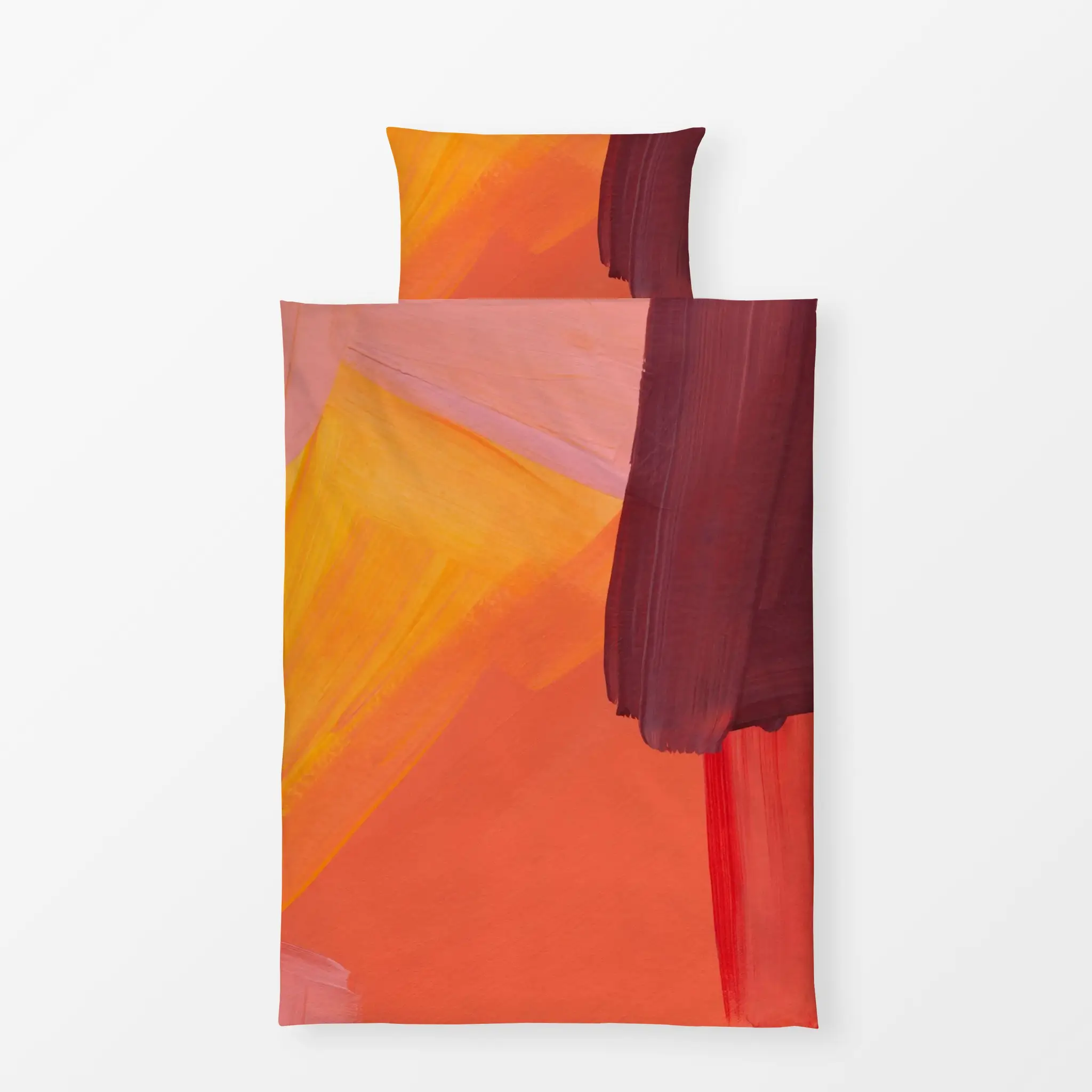 Bettwäsche Summer Atelier 1 - Sommer, Symbole & Muster - von „Mareike Böhmer"; abstrakt, rosa, rot, bunt, gelb, Malerei, far...