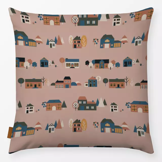 Kissen Scandinavian Autumn Houses von Mareike Böhmer Der Onlineshop für Heimtextilien aus Europa