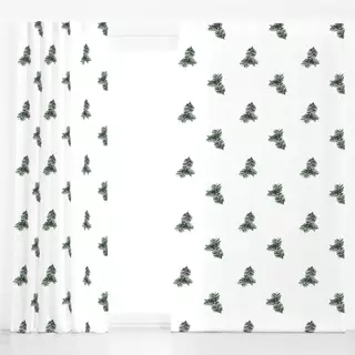 Dekovorhang Fir Branch Muster Tile
