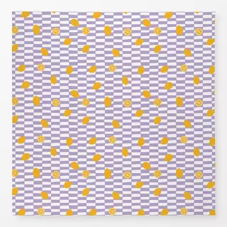 Tischdecke Zitronen Muster lila weiß