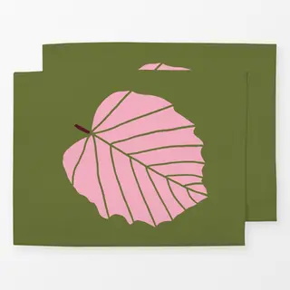 Tischset Herbst Blatt rosa