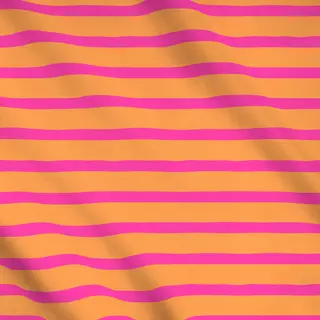 Meterware Streifen orange pink