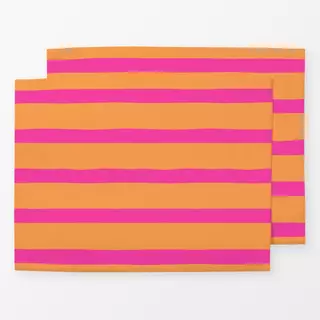 Tischset Streifen orange pink