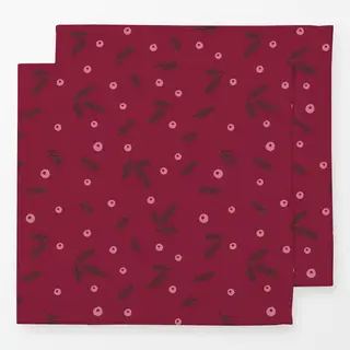 Servietten Cosy Christmas Zweige Muster rot