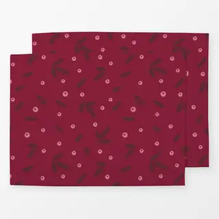 Tischset Cosy Christmas Zweige Muster rot