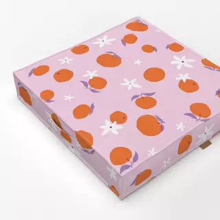 Bodenkissen Orangen Blüten Muster rosa