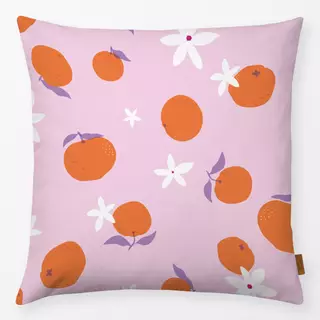 Kissen Orangen Blüten Muster rosa