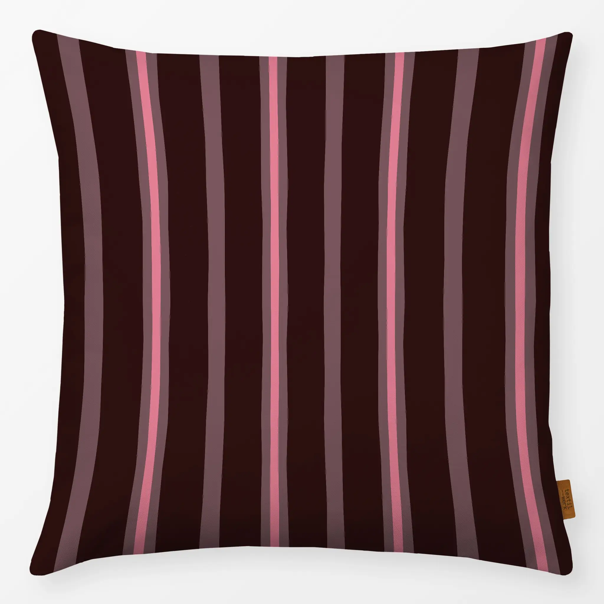 Kissen Autumn Berries elegant stripes - Herbst, Symbole & Muster - von „Carolin Vonhoff"; Streifen, rosa, pink, Herbst, gest...