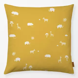 Kissen Safari Tiere gelb