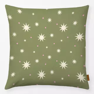 Kissen Muster Sterne gruen beige