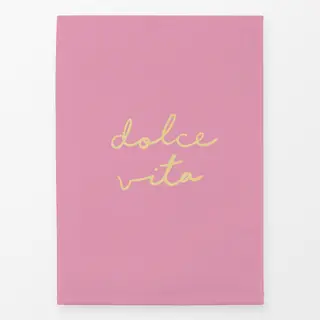 Geschirrtücher Dolce Vita Typo gelb rosa