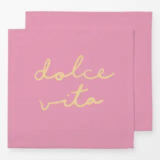 Servietten Dolce Vita Typo gelb rosa