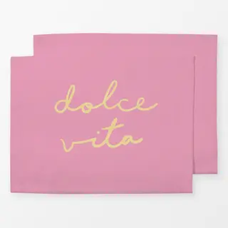Tischset Dolce Vita Typo gelb rosa