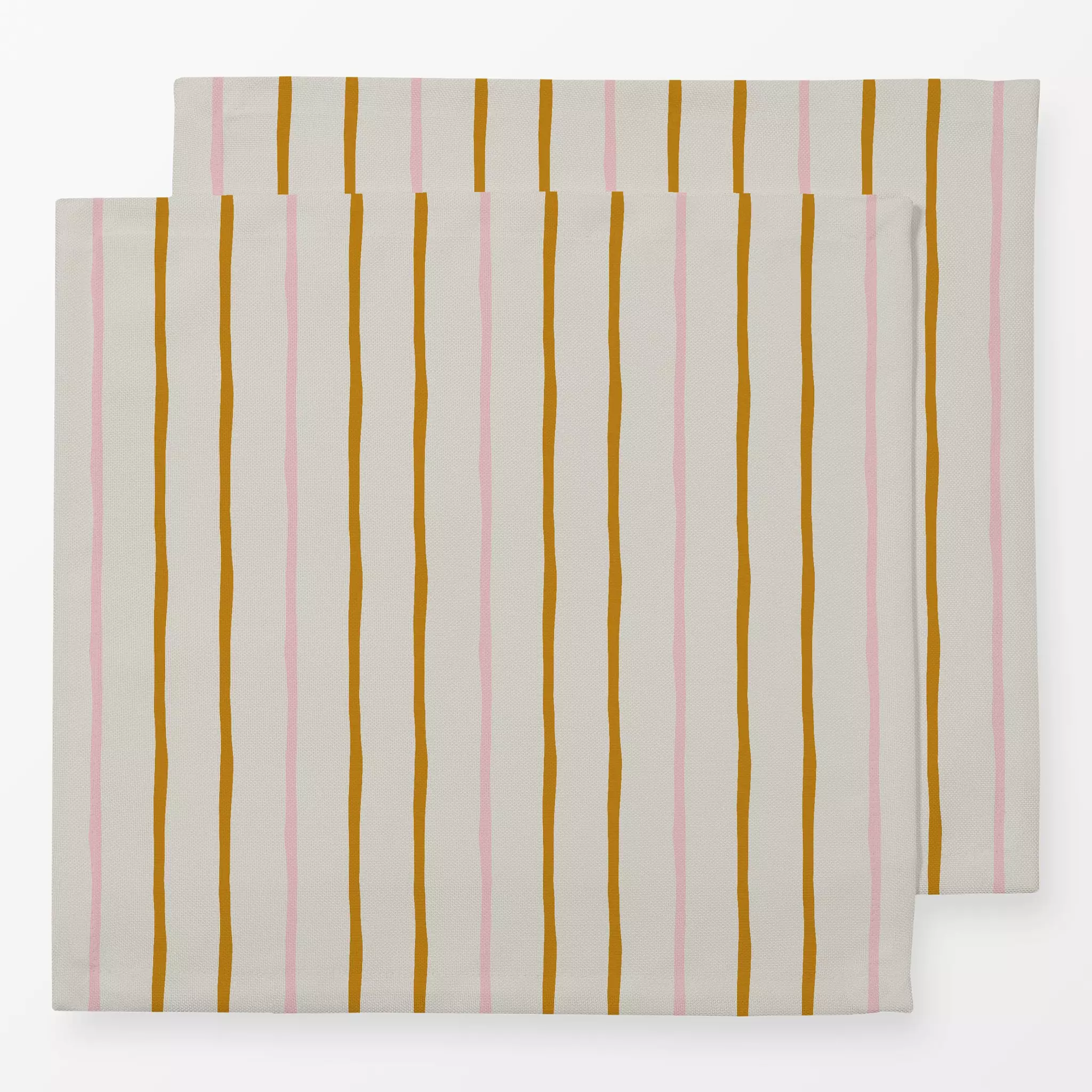 Servietten Streifen senfgelb beige rosa - Herbst, Symbole & Muster - von „Carolin Vonhoff"; Muster, Linien, Streifen, altros...