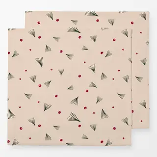 Servietten Cosy Christmas Zweige & Beeren beige