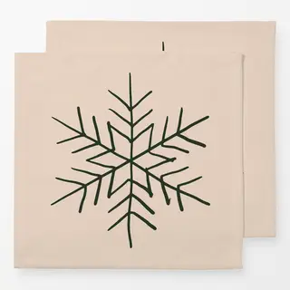Servietten Cosy Christmas Schneeflocke beige