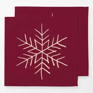 Servietten Cosy Christmas Schneeflocke rot