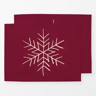 Tischset Cosy Christmas Schneeflocke rot