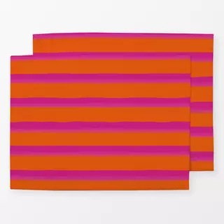 Tischset Papaya Streifen pink orange