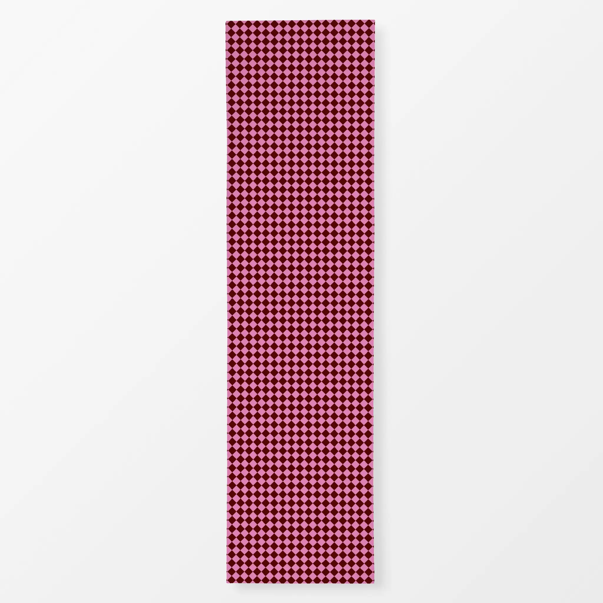 Tischläufer Karomuster Bordeaux Pink - Herbst, Winter, Symbole & Muster - von „Carolin Vonhoff"; Geometrisch, trend, quadrat...