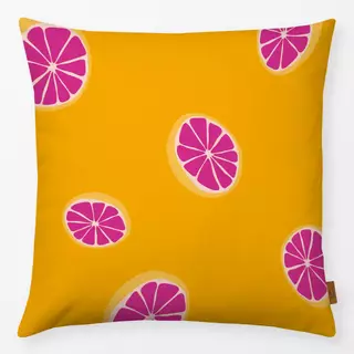 Kissen Grapefruit Muster pink gelb