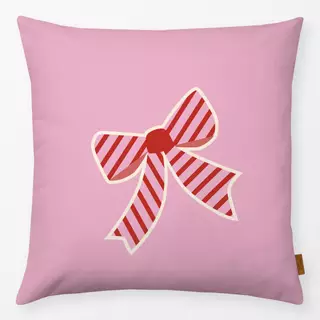 Kissen Schleife rosa gestreift