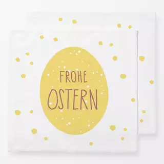 Servietten Frohe Ostern gelbes Osterei