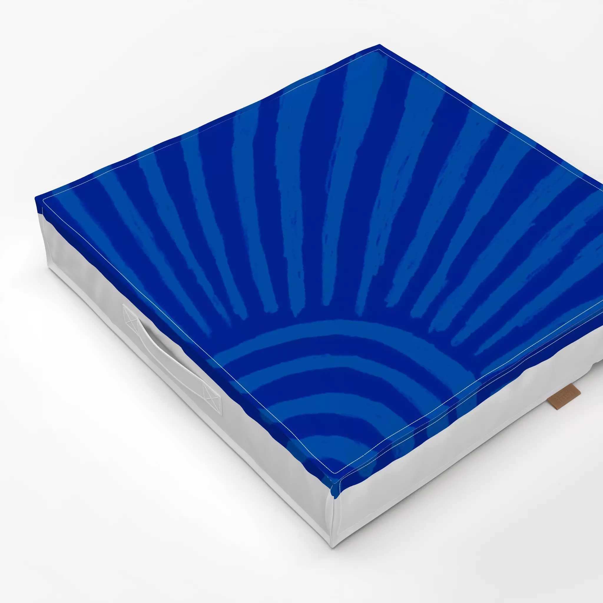 Bodenkissen Vibrant Summer - Muschel blau - Sommer, Symbole & Muster - von „Carolin Vonhoff"; Zeichnung, Linien, abstrakt, S...