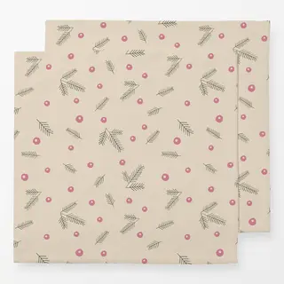 Servietten Cosy Christmas Zweige Muster beige
