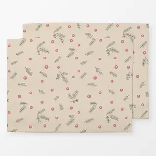 Tischset Cosy Christmas Zweige Muster beige