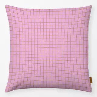 Kissen Karomuster rosa beige