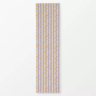 Tischläufer Zitronen Muster lila beige