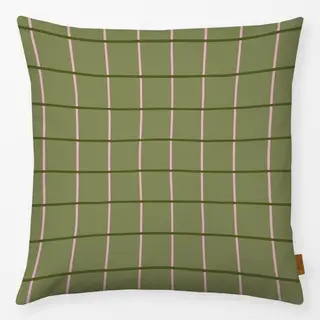Kissen Checks & Lines oliv rosa