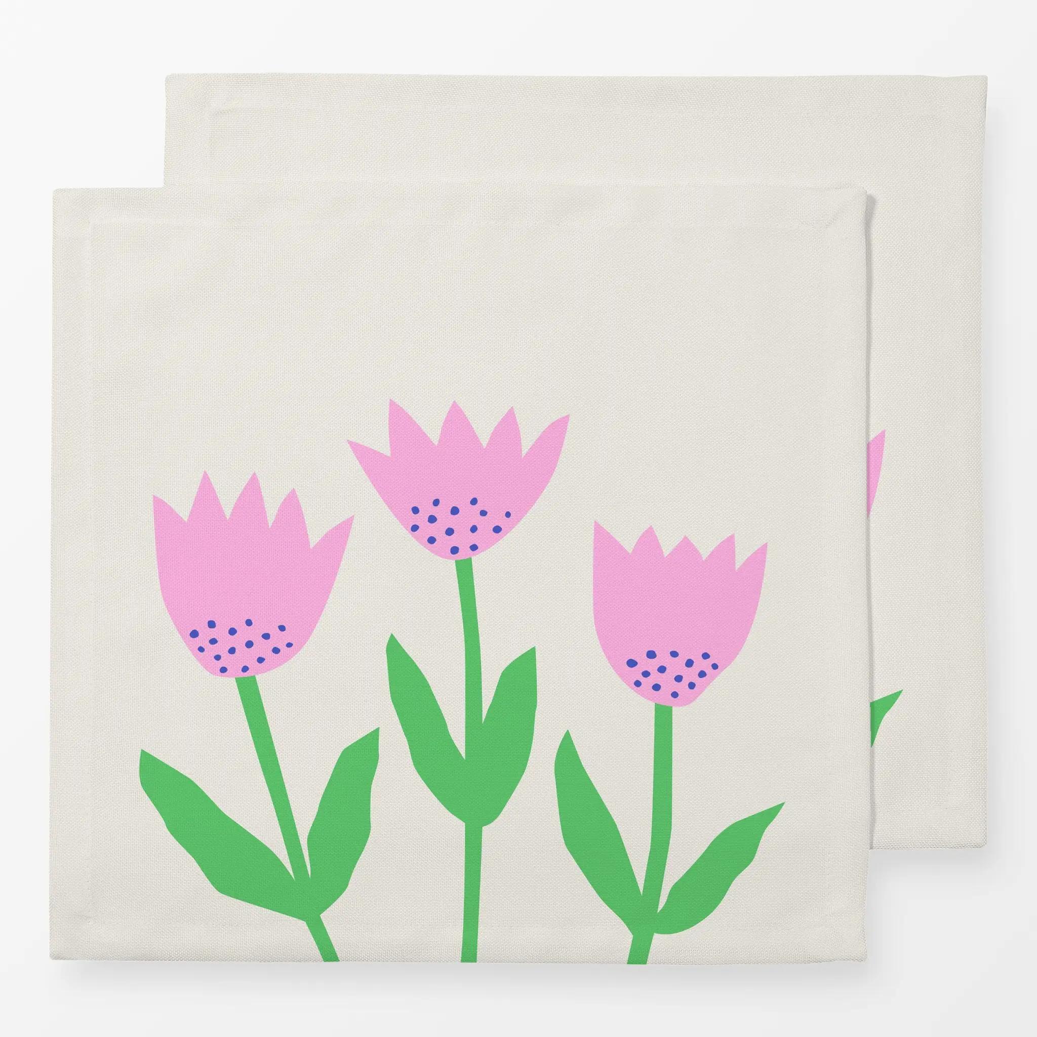Servietten Frühlingsblumen Rosa - Frühling, Ostern - von „Kerstin Ax"; rosa, Blumen, bunt, Fruehling, farbenfroh, gruen, Fru...